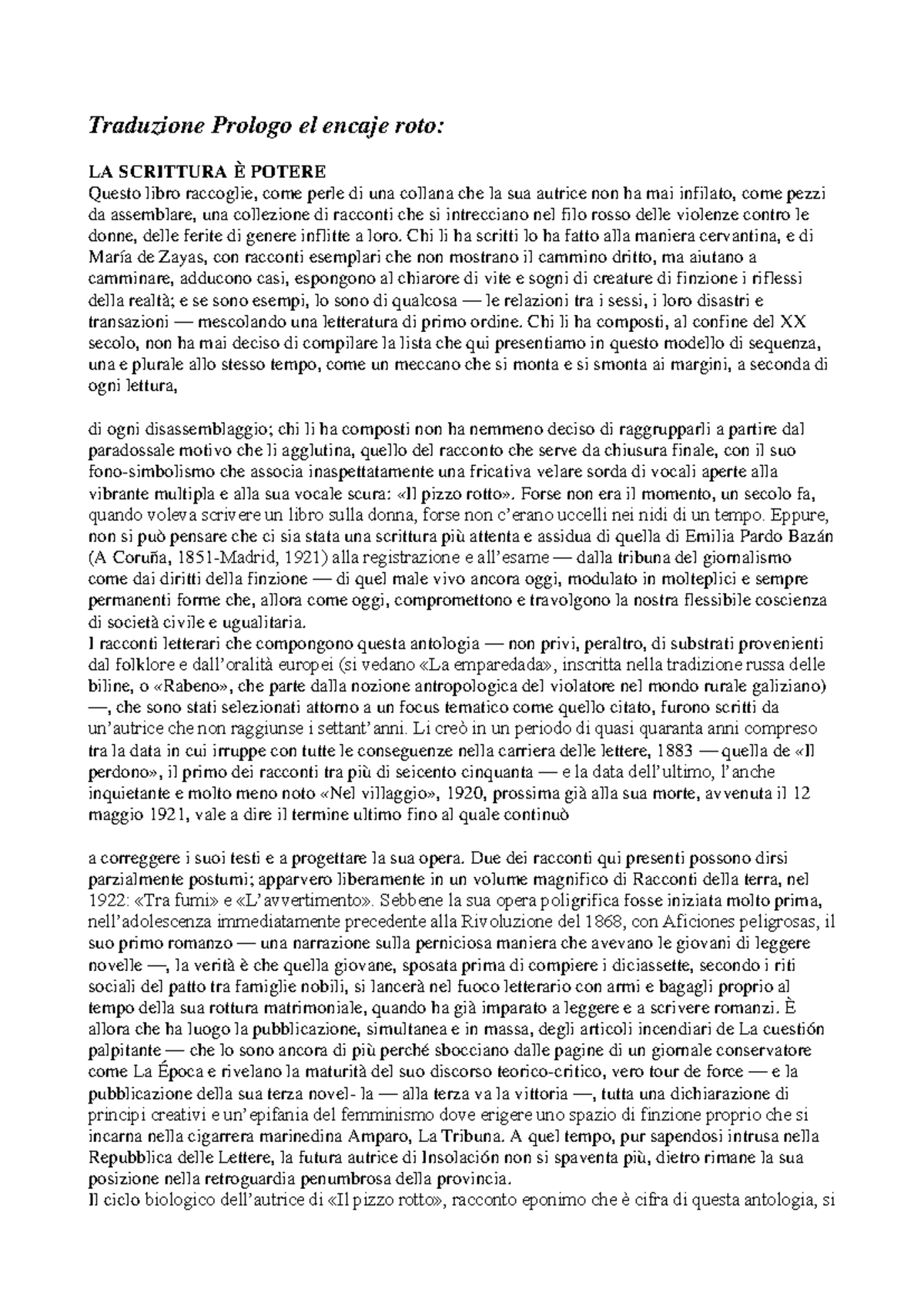 Traduzione del Prologo di 