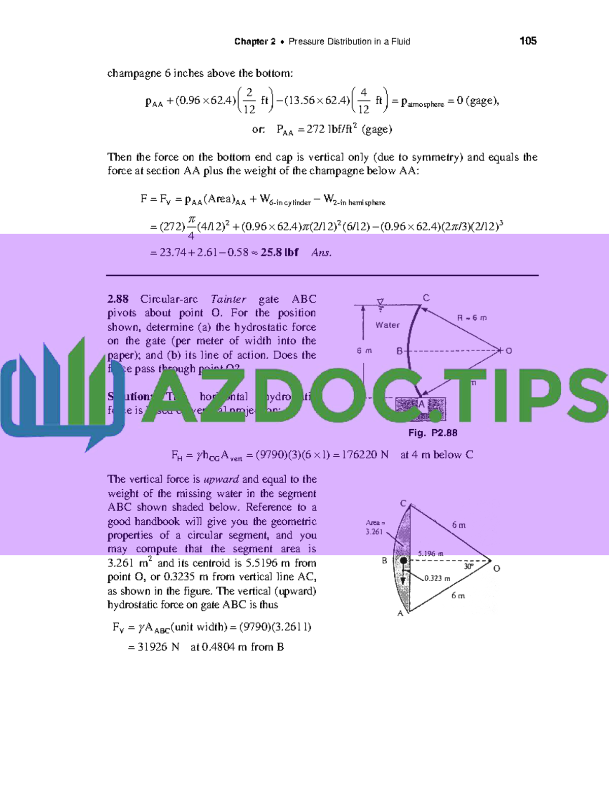 Fluid Mechanics (5th Ed) Solutions - Chapter 02 Pressure Distribution ...