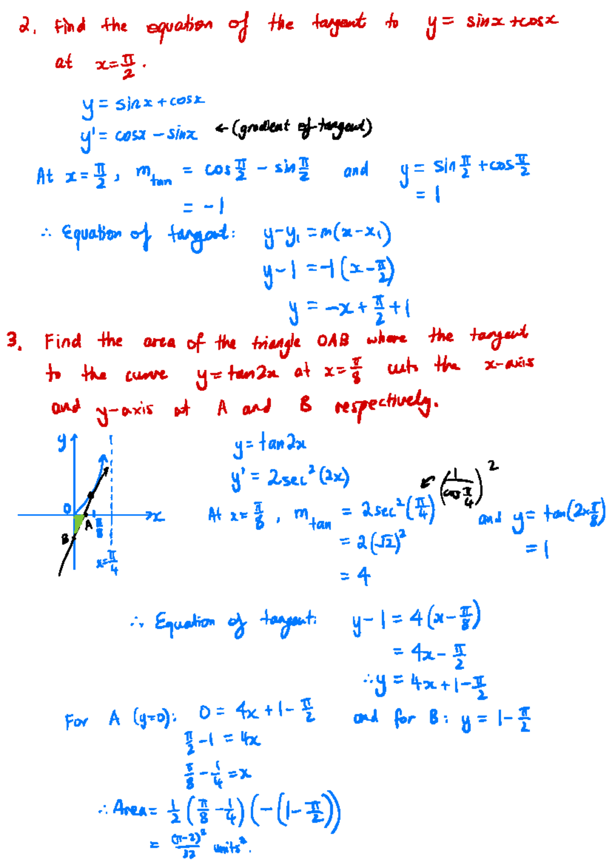 Differentiation of Trigonometric Functions (II) - Course Code 2 - Studocu