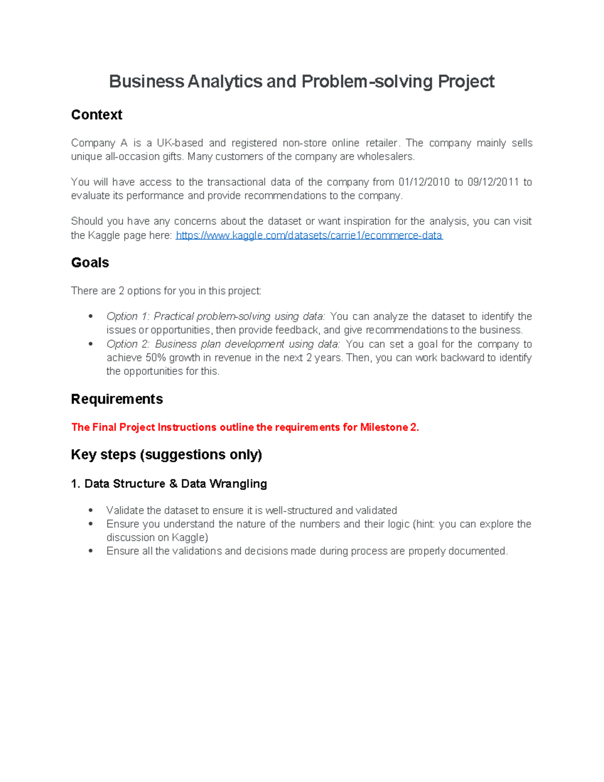 Final Project Guidelines for SB_BA: Business Analytics ...