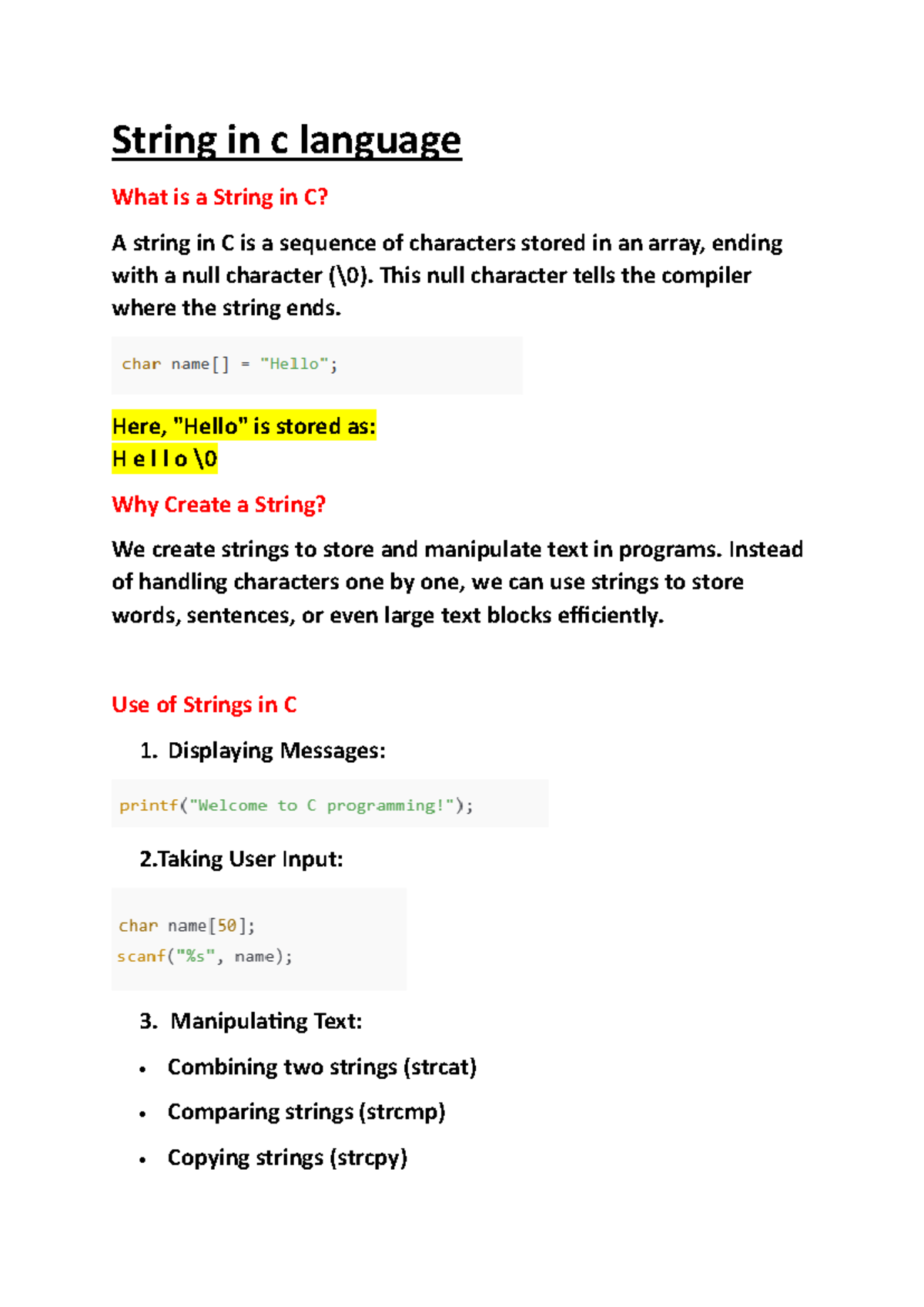 C Programming: Understanding Strings and Their Usage in C Language ...