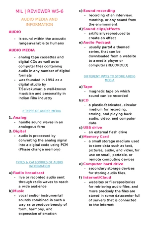 MIL W5-6 Text Media - Comprehensive Notes and Review Guide - Studocu