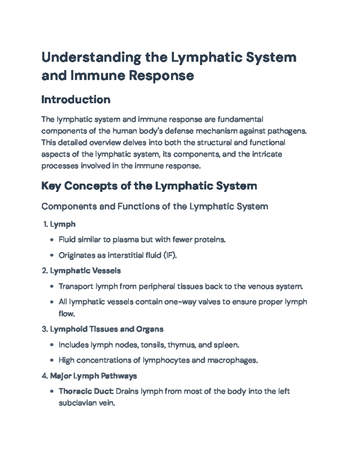 Understanding the Lymphatic System and Immune Response (BIO101 ...