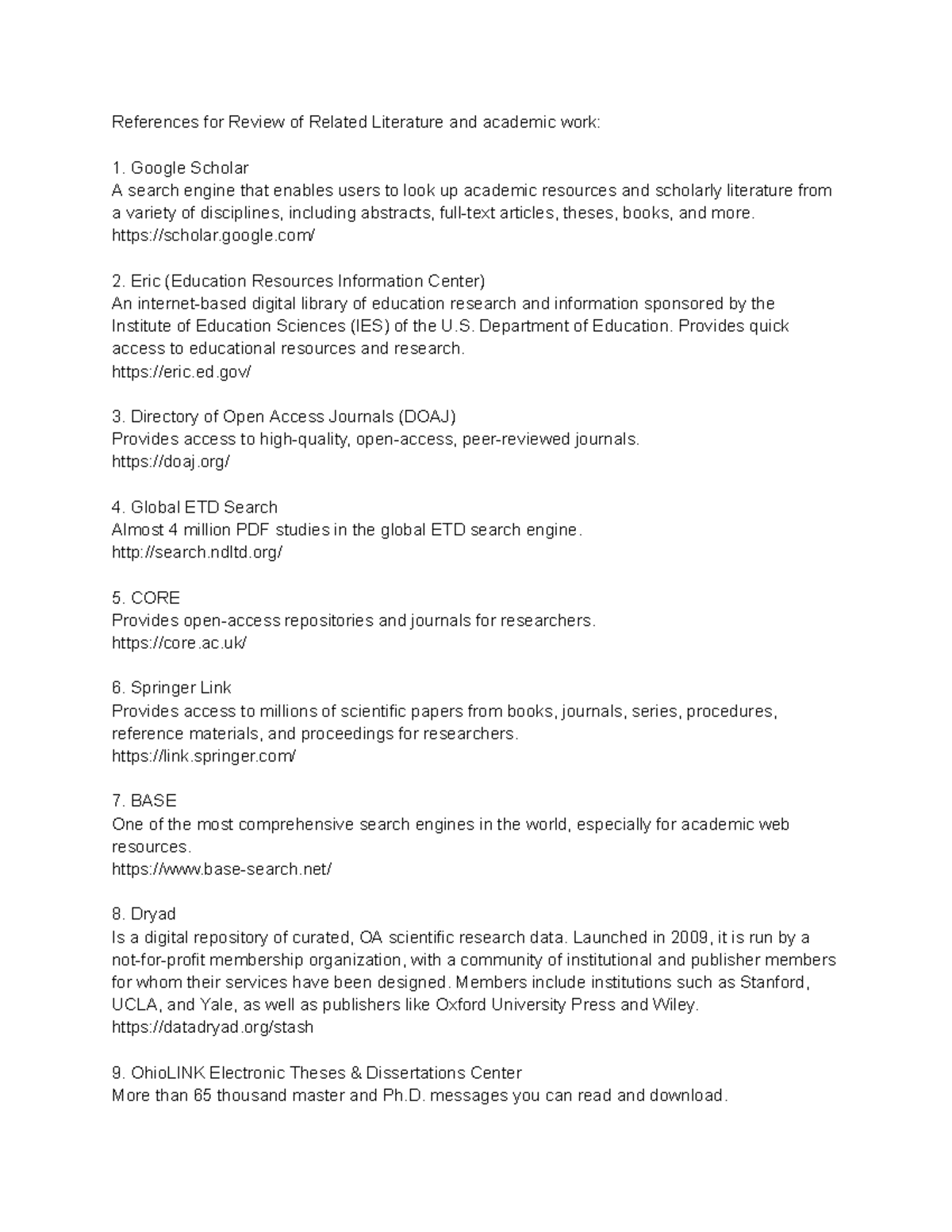 RRL-Links-1: Essential Online Resources for Related Literature Review ...