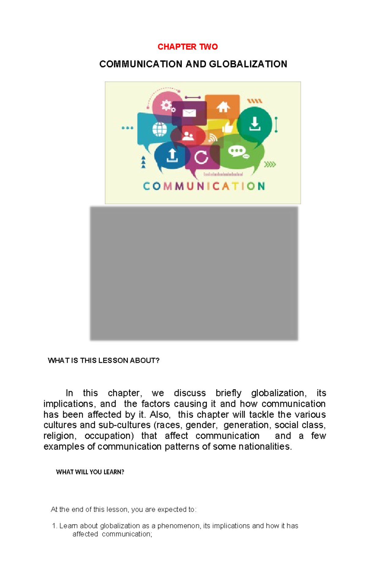 Module 2 - for exam review - CHAPTER TWO COMMUNICATION AND ...