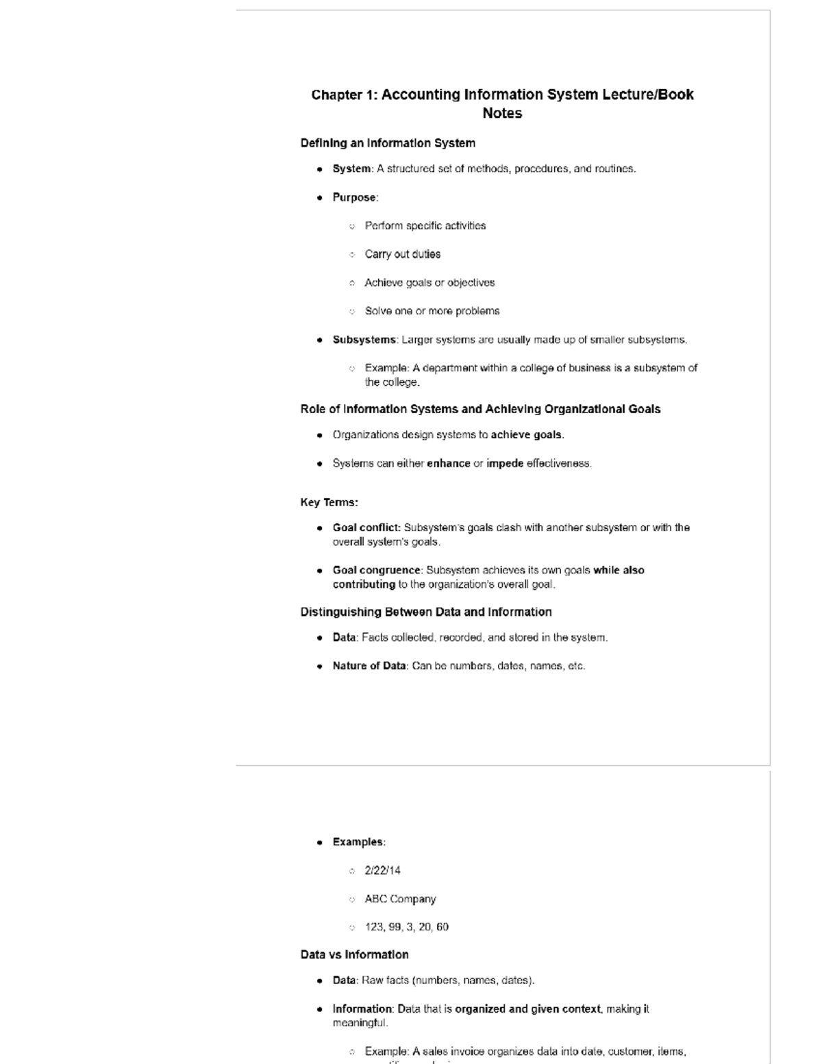 ACC 101: Chapter 1 - Accounting Information System Lecture Notes - Studocu