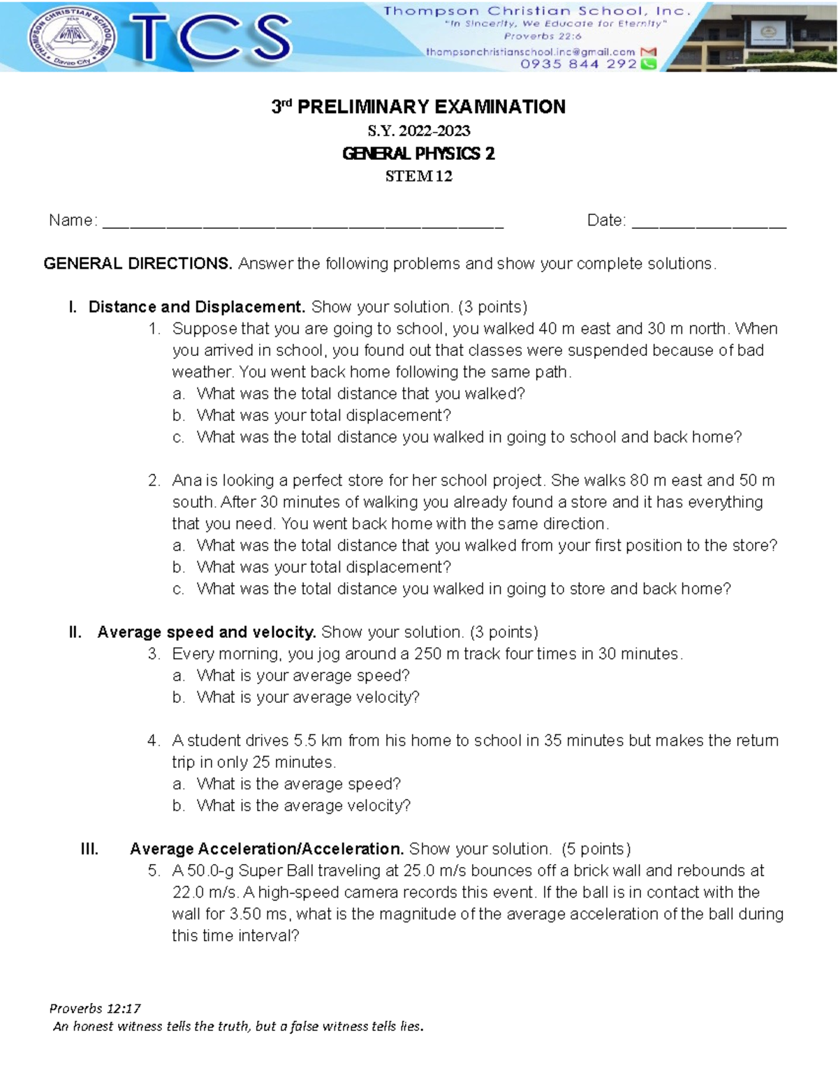 2nd Quarter Exam General Physics 2 - STEM 12 - Studocu
