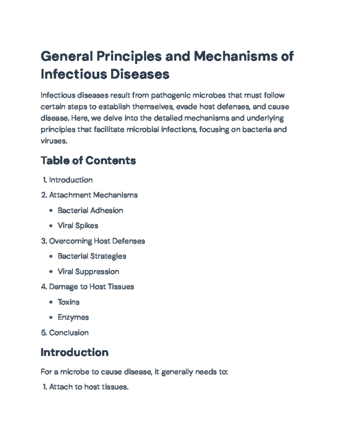 General Principles and Mechanisms of Infectious Diseases Analysis ...
