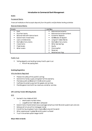 Commercial Bank Management Notes - Commercial Bank Management Notes ...