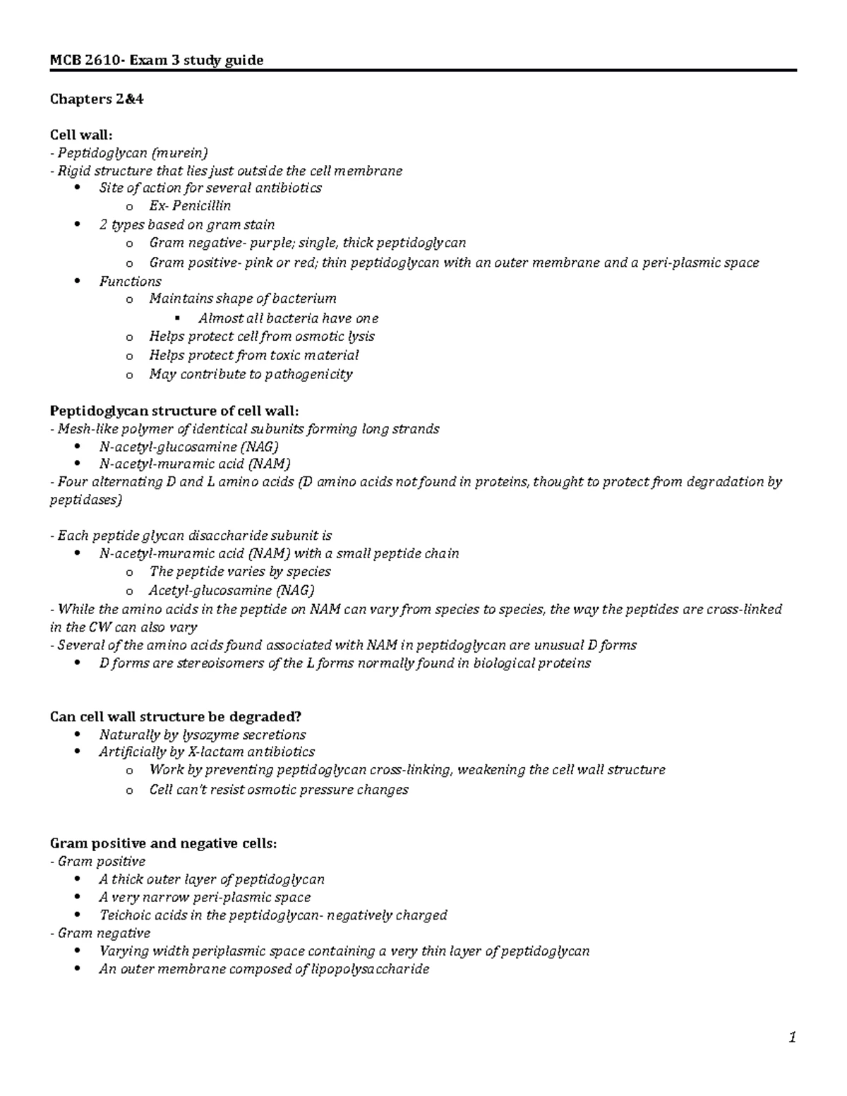UConn MBC 2610 Lab Test 2 Gram Staining Notes - MBC 2610 Lab Test 2 ...