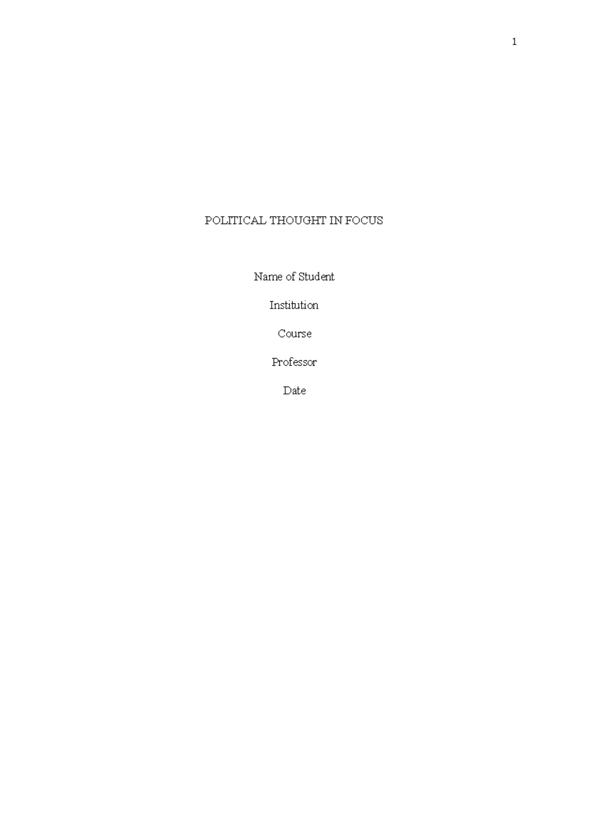 POL 101: Political Thought Overview and Key Readings - Studocu
