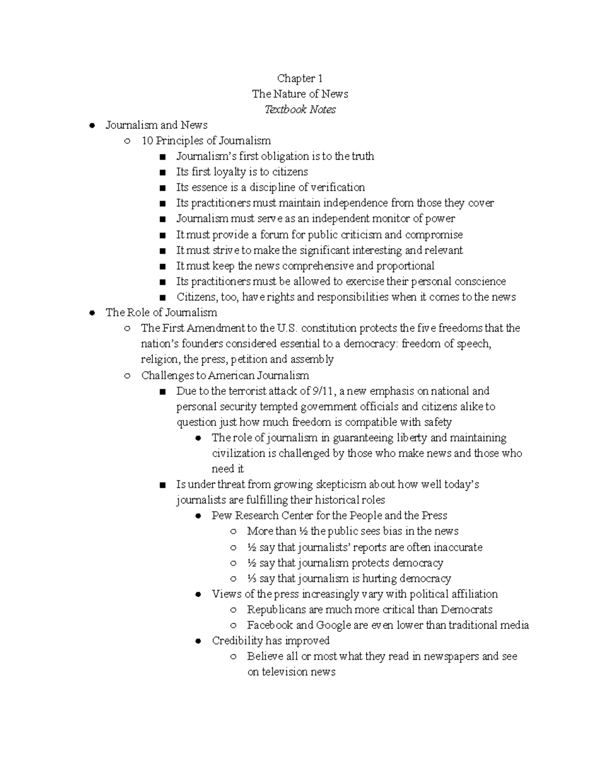 MC1313: Chapter 1 - Understanding the Nature of News and Journalism ...