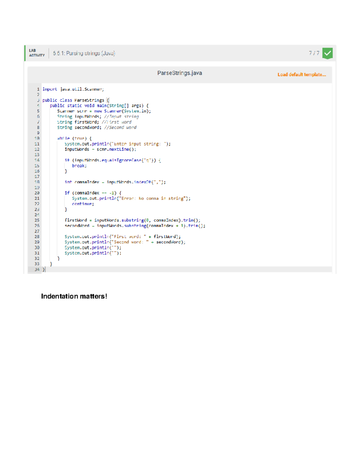 Lab 6.6: Java String Parsing Activity and Code Implementation - Studocu