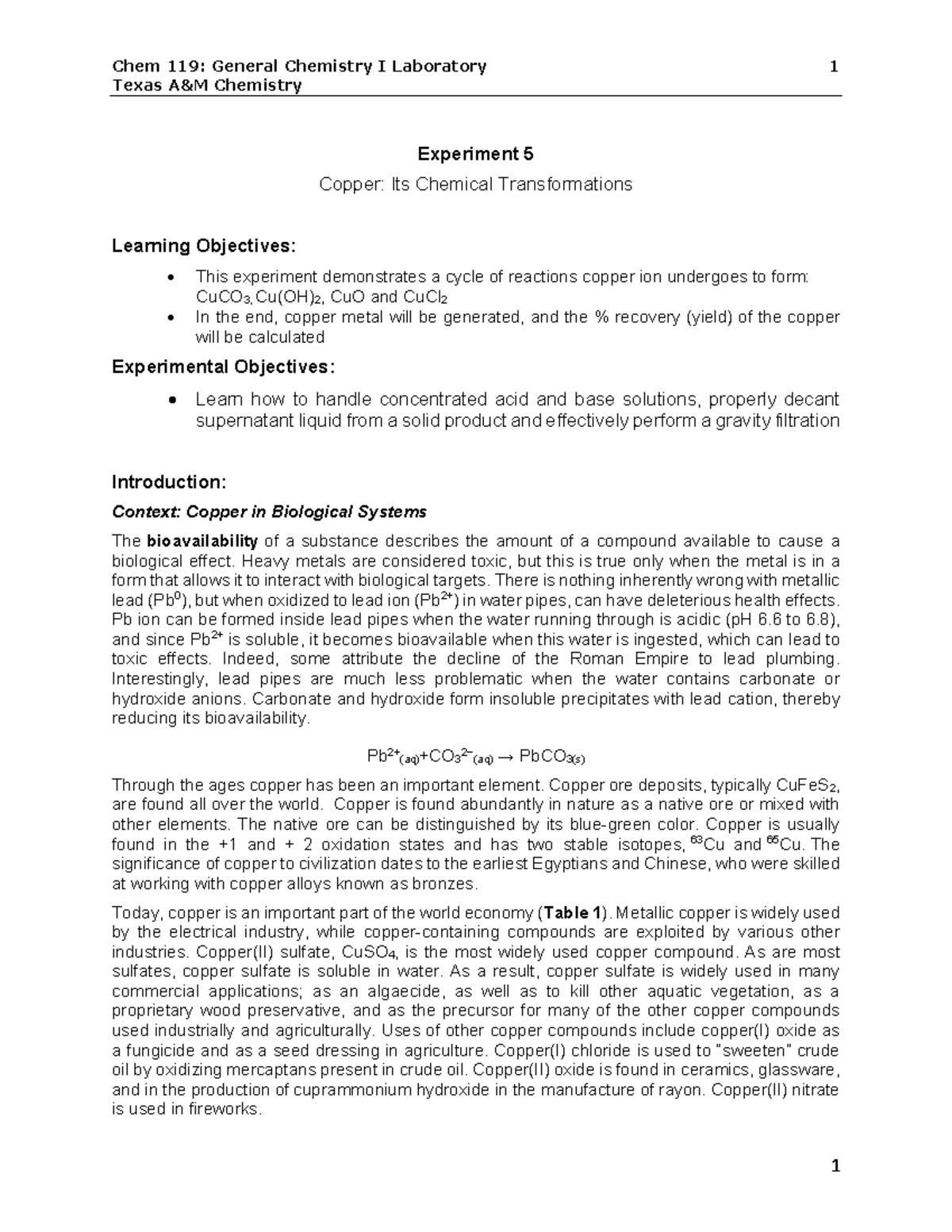 Copper+Transformations+%282024%29 - Texas A&M Chemistry Experiment 5 ...