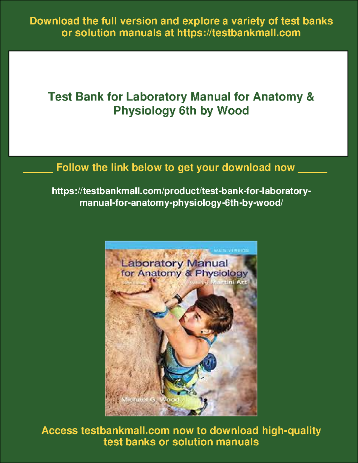 Test Bank for Laboratory Manual for Anatomy & Physiology 6th Ed. - Studocu