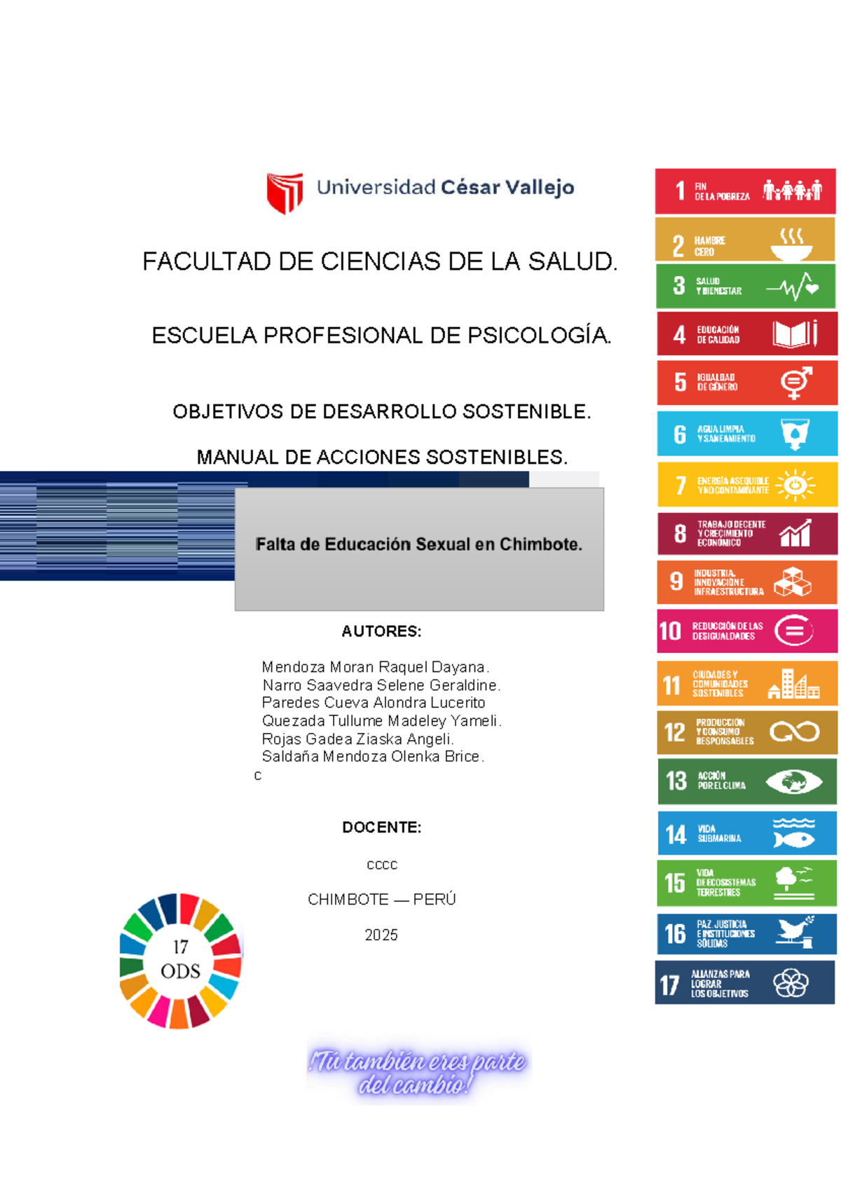 Guía para el Manual de Acciones Sostenibles 2025-1 en Chimbote - Studocu