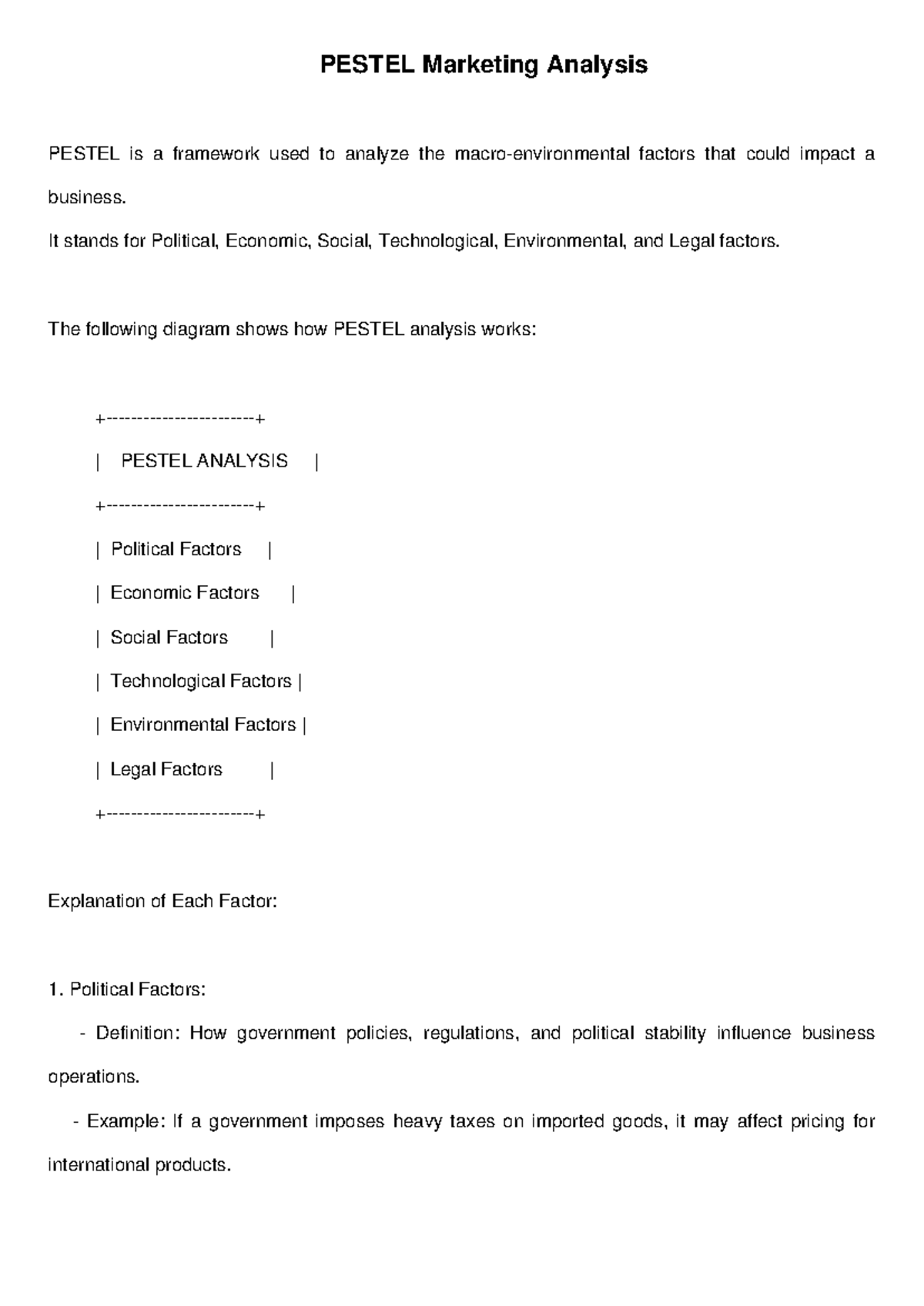 PESTEL Analysis: Understanding Business Environment Factors - Studocu