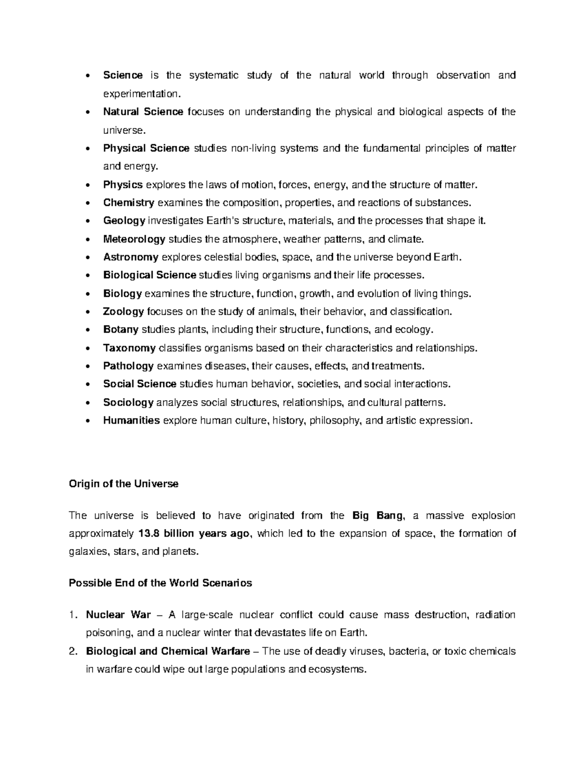 Mnemonics-STAS - REVIEWER PRELIMS - Science is the systematic study of ...