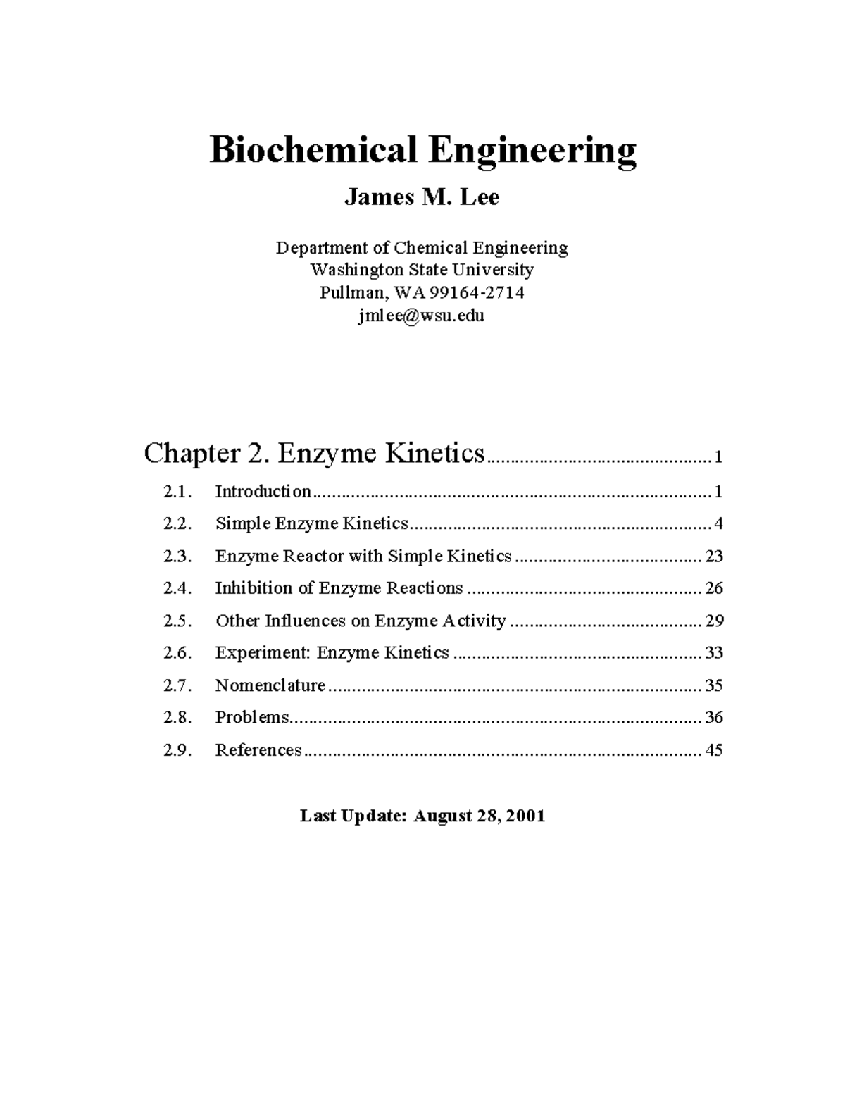 Enzyme Kinetics Overview - Chapter 2 (CHE 241017) - Studocu