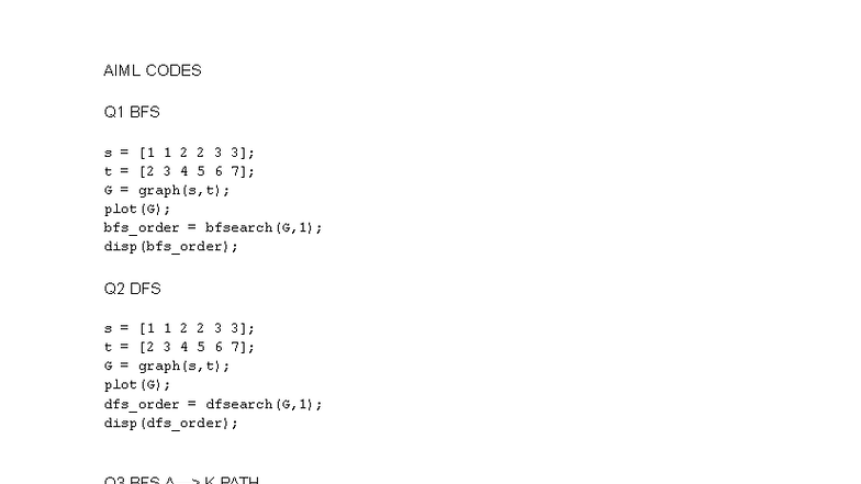 AIML Q1: Graph Traversal Algorithms and Complexity Analysis - Studocu