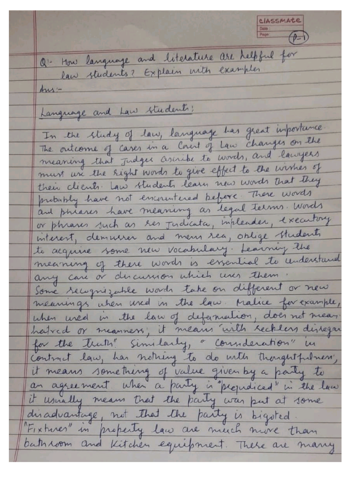 English assignment material - CLASSMATE Date : Page: I How language and ...