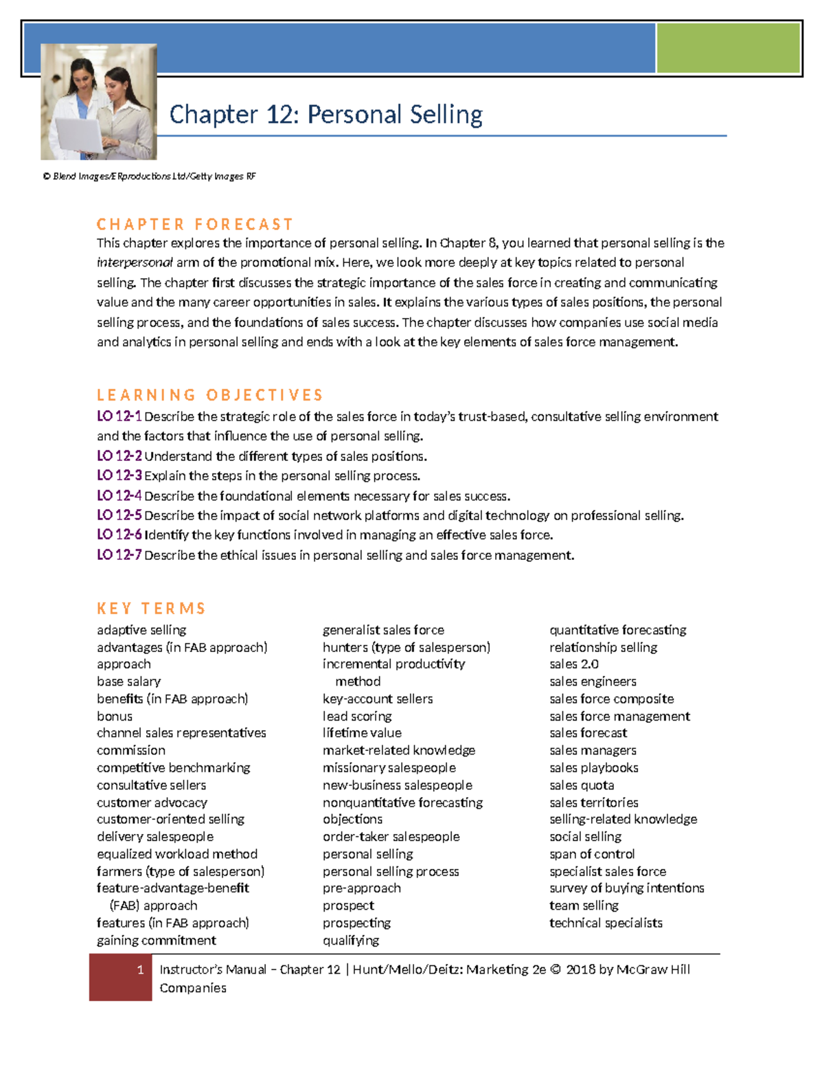 Chapter 12: Notes on Personal Selling Strategies and Key Concepts - Studocu