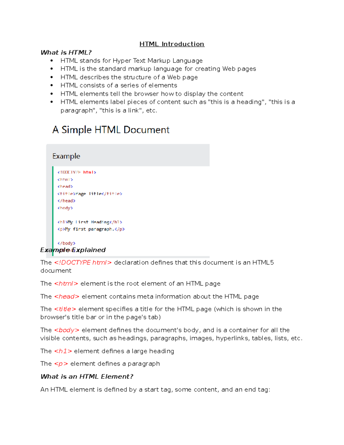 HTML - Basic HTML Note for Grade 10 - HTML Introduction What is HTML ...