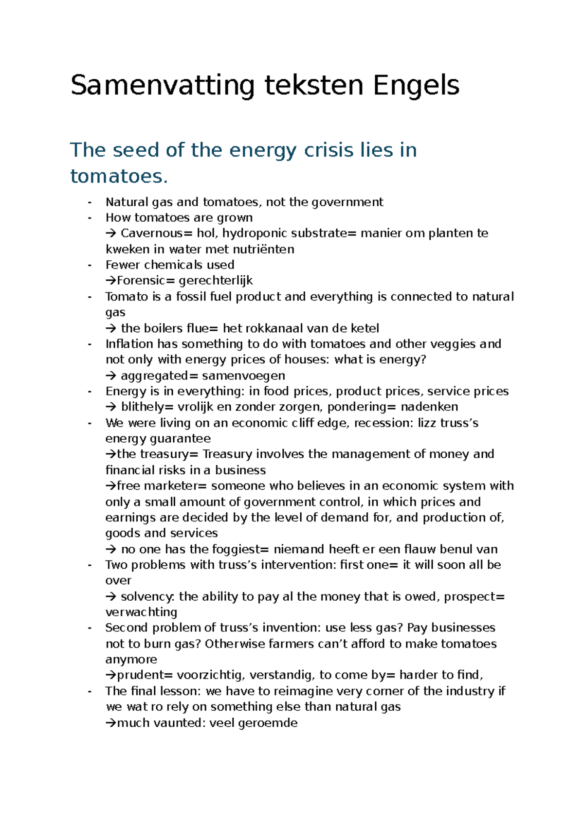 Samenvatting teksten Engels: Semester 2 en actuele onderwerpen - Studocu