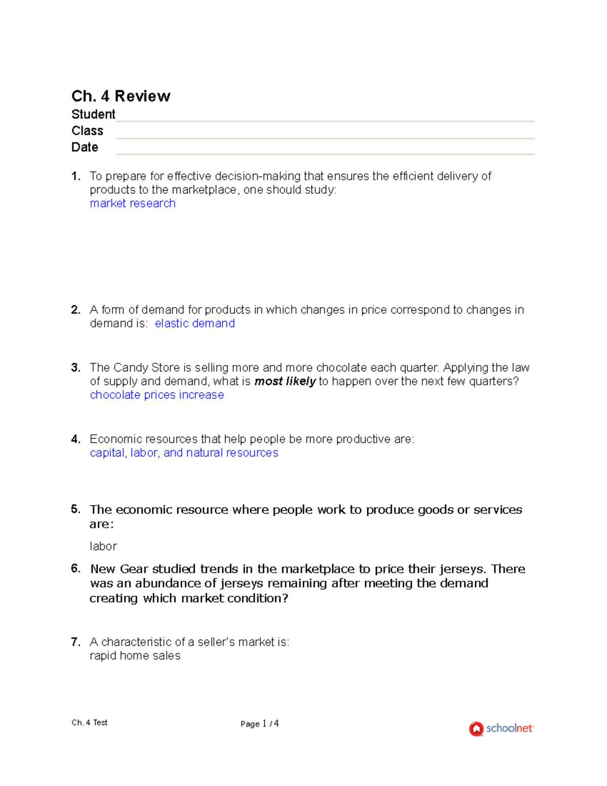 Ch. 4 Review - Economics Concepts and Key Terms Notes - Studocu