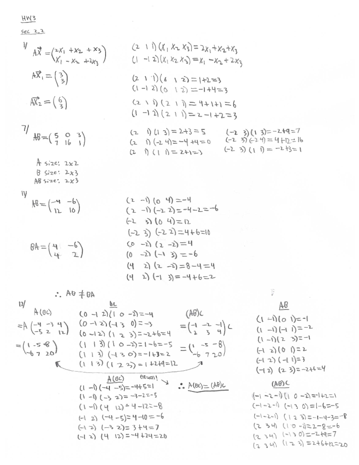 HW3 - Homework 3: Matrix Operations and Elimination Techniques - Studocu