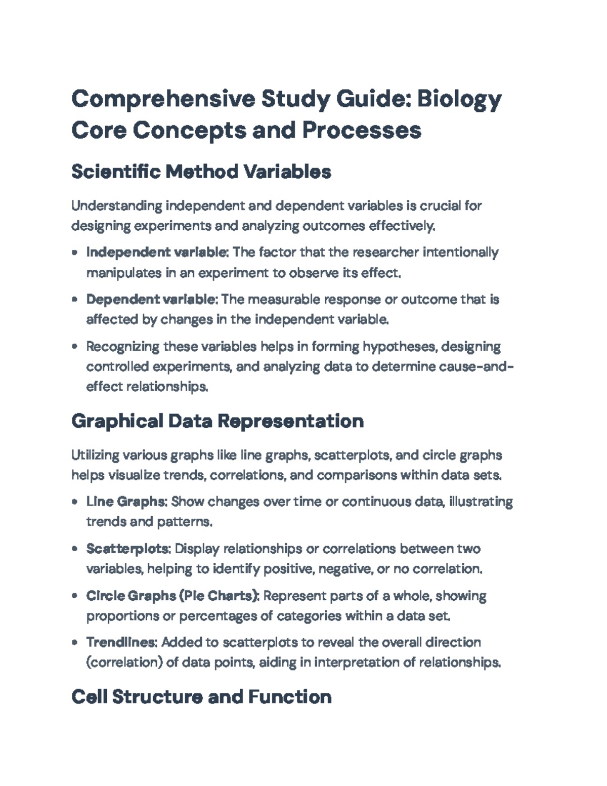 Comprehensive Study Guide: Biology Concepts & Processes (BIO 101) - Studocu