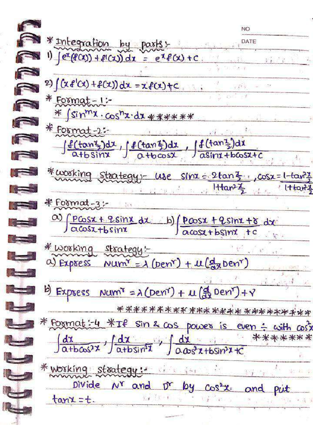 Integration Techniques and Examples for Course MAT101: Final Review ...
