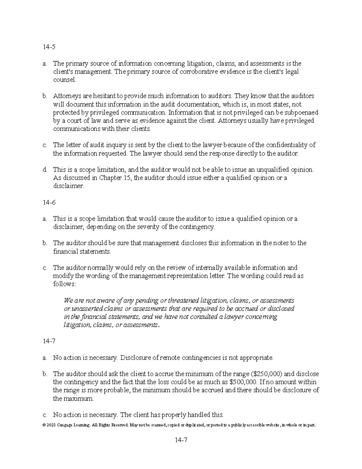 Auditing Litigation and Claims: A Risk-Based Approach (ACCT 469) - Studocu