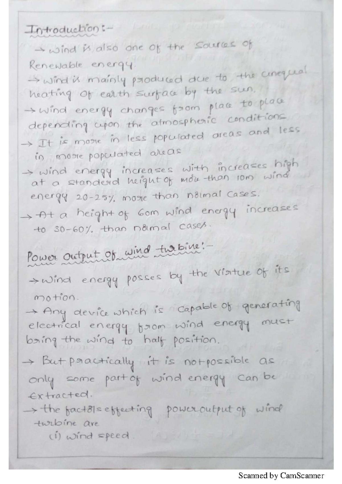 RESS UNIT-4 Lecture Notes on Wind Energy Generation - Studocu
