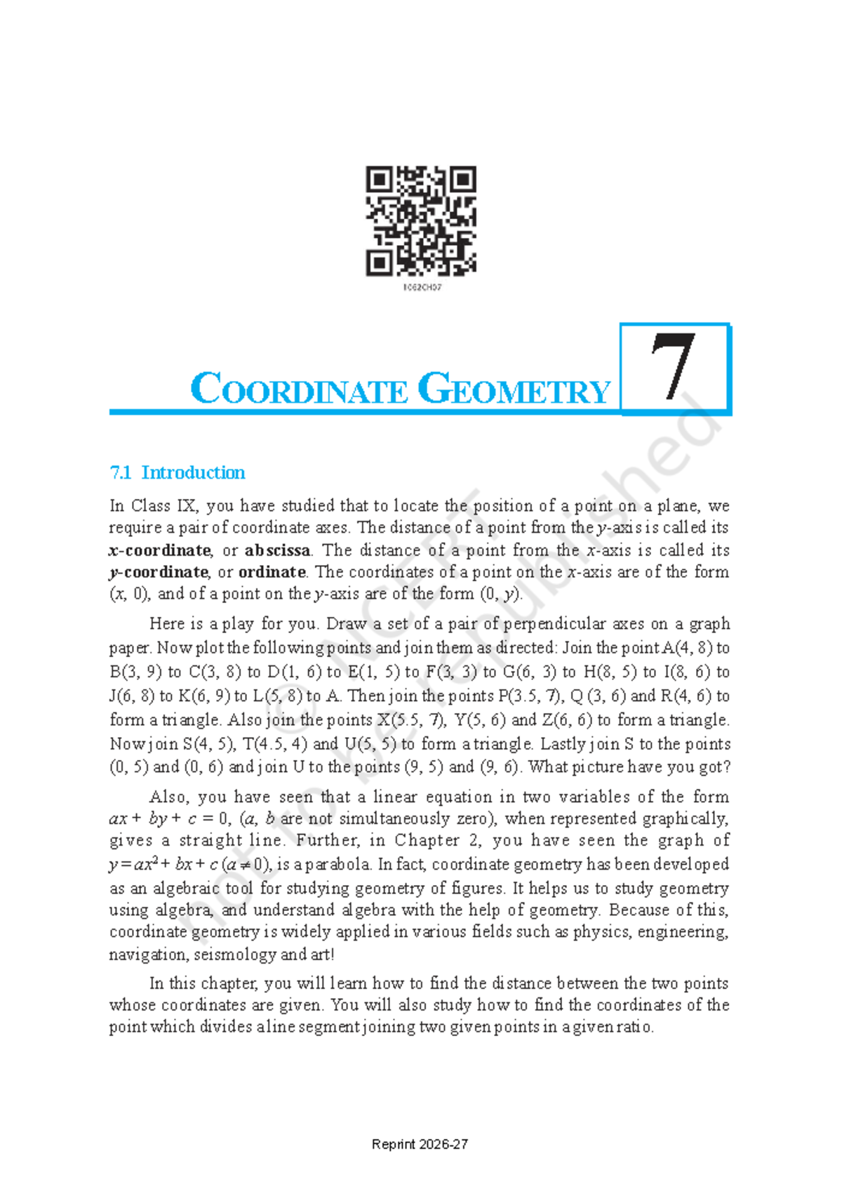 Coordinate Geometry: Chapter 7 Notes for NCERT Students - Studocu