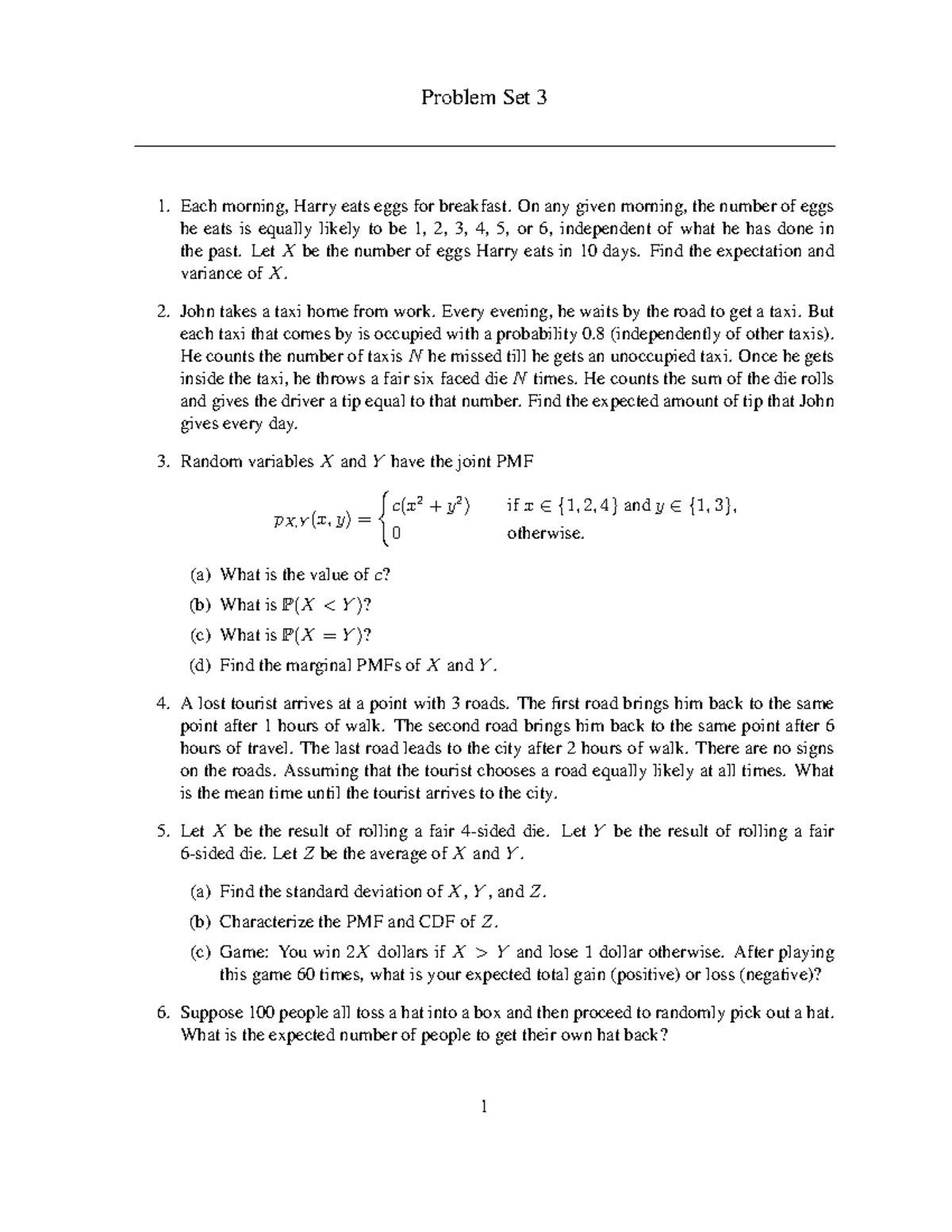 EE 325: Probability and Random Processes Problem Set 3 Solutions - Studocu