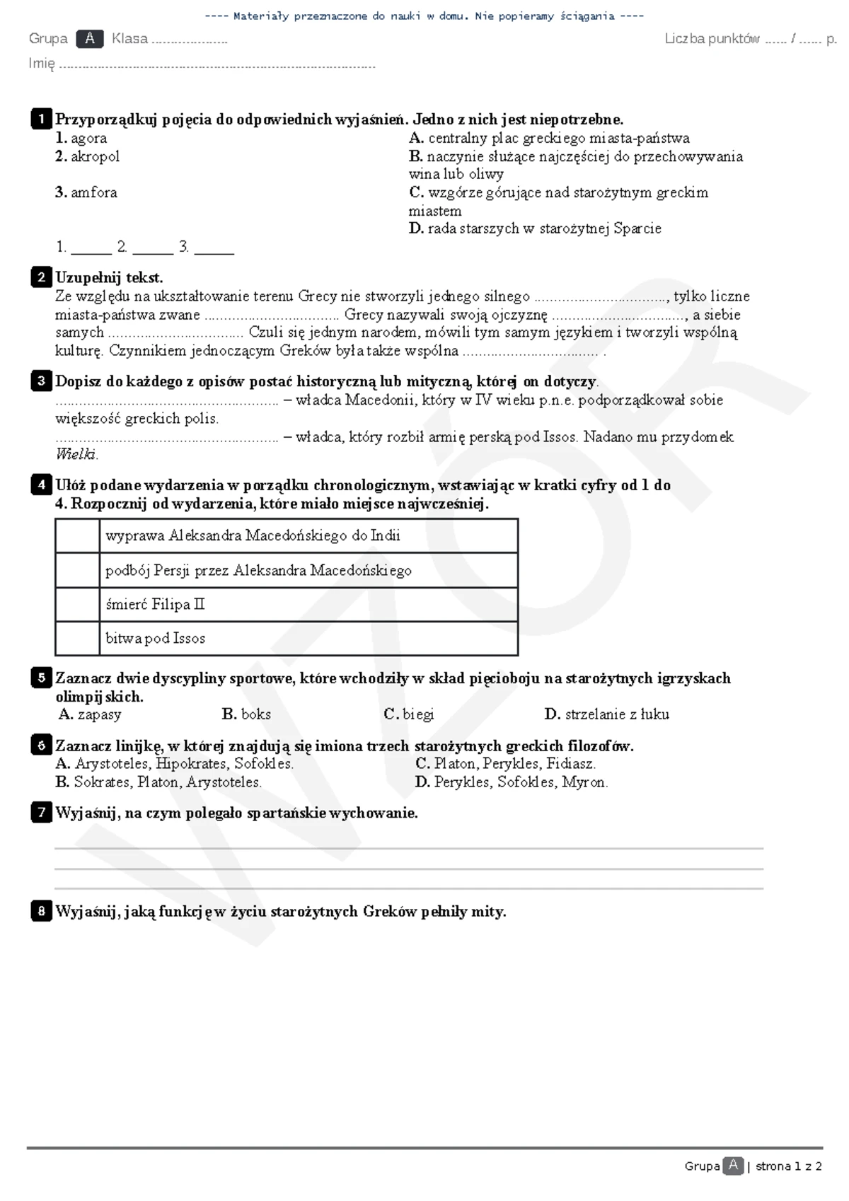 Sparawdzian Z Historia Wczoraj I Dzisc Pierwszy Rozdzial Klasa 4 www.studocu.com