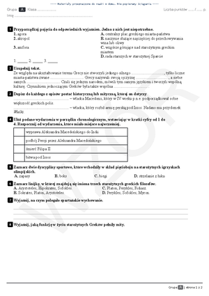 Historia Wczoraj I Dziś Klasa 4 Dział Ii Sprawdzian www.studocu.com