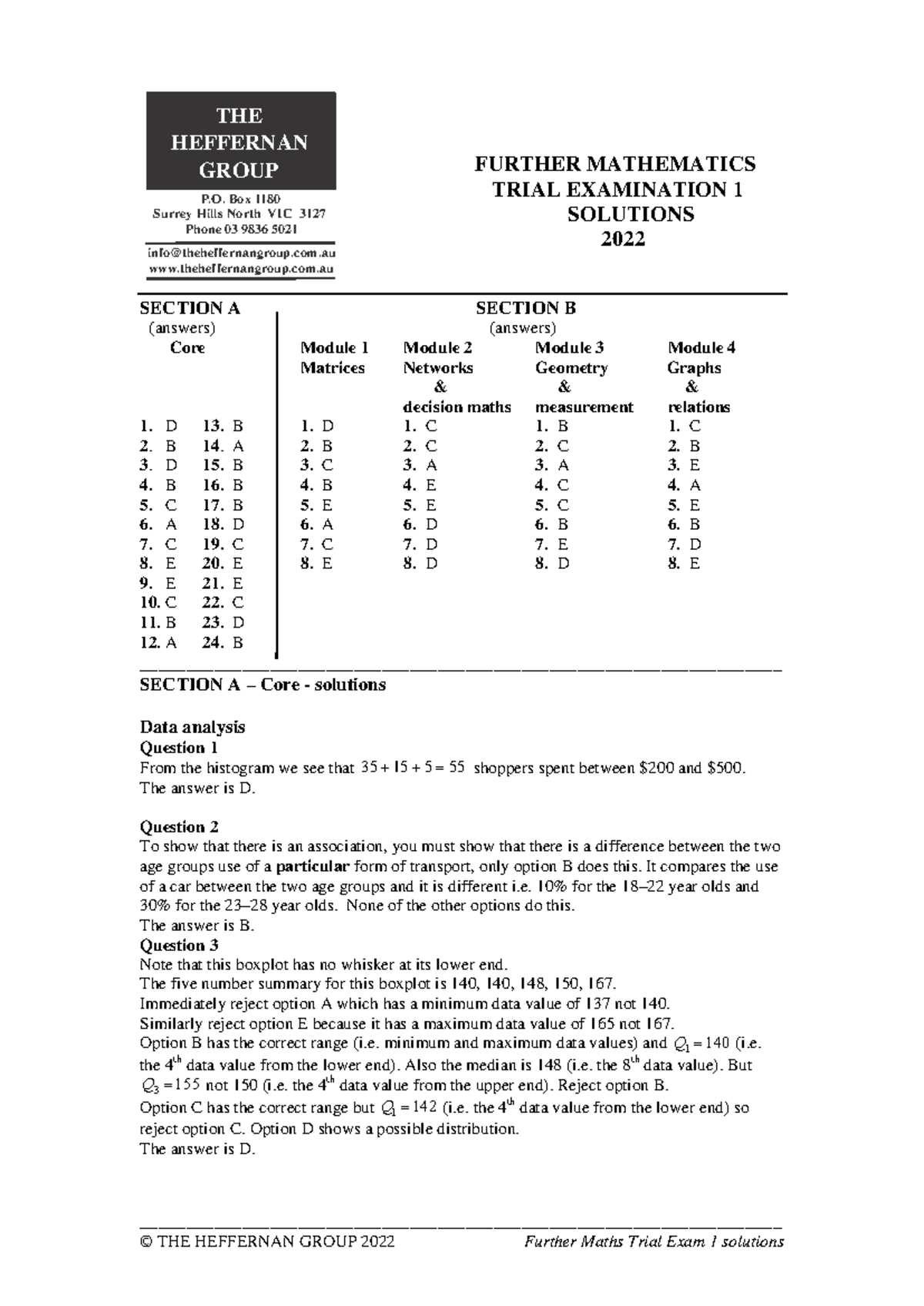 2022 Further Maths Trial Exam 1 Solutions - Studocu