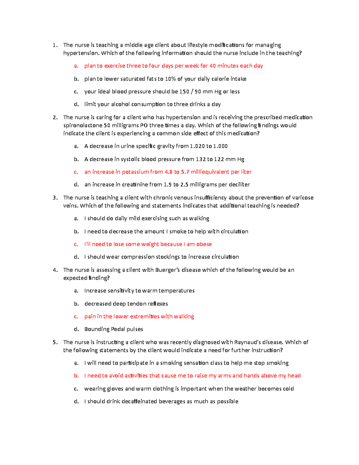 NUR 240 EXAM 4 Practice Questions and Study Guide - Studocu