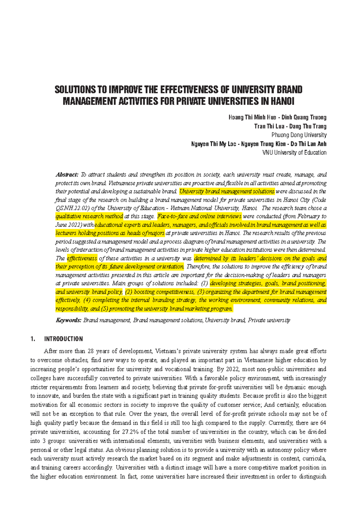 QS.NH.22.02: Enhancing Brand Management for Private Universities in ...