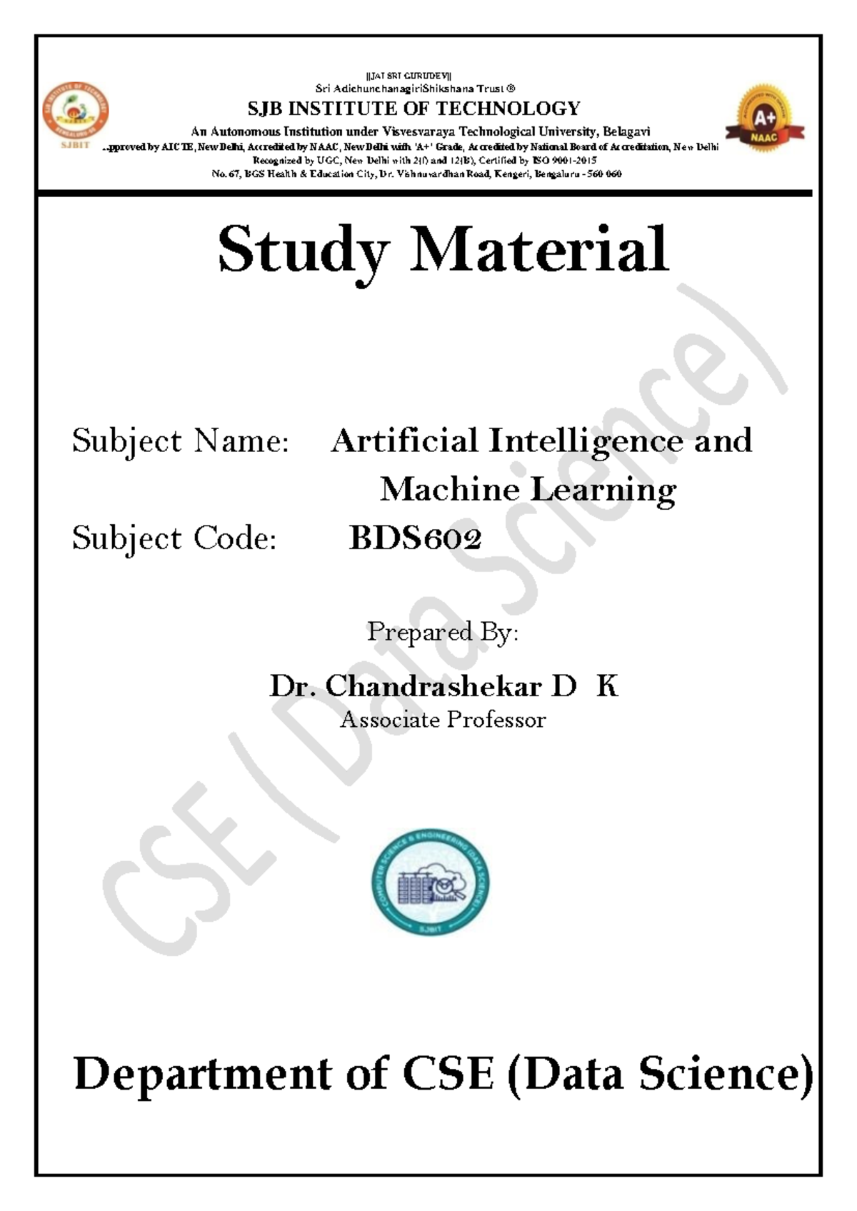 BDS602 Final Exam Study Notes: Artificial Intelligence & Machine Learning - Document Preview