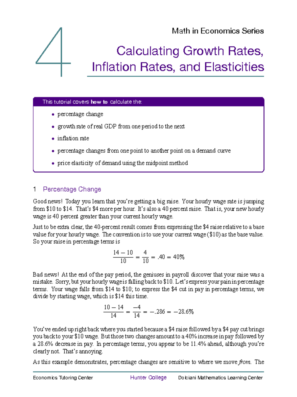 4 Math in Economics: Calculating Growth & Inflation Rates - Studocu
