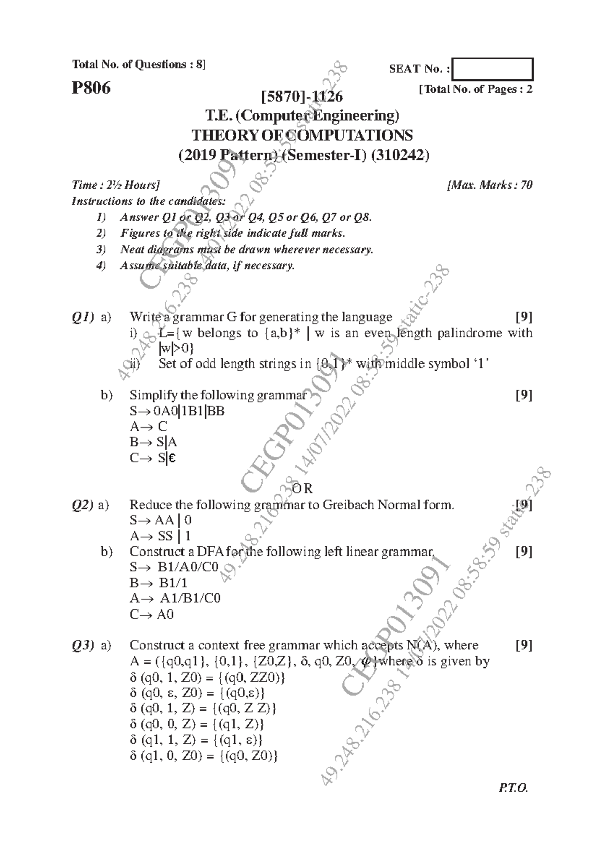 TOC (310242) May-Jun 2022 Previous Year Paper - Computer Engineering ...