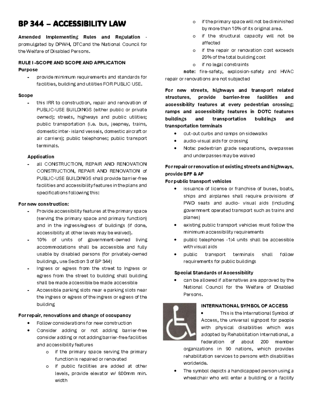 BP 344, BP 220 & PD 957: Accessibility Laws Summary and Guidelines ...