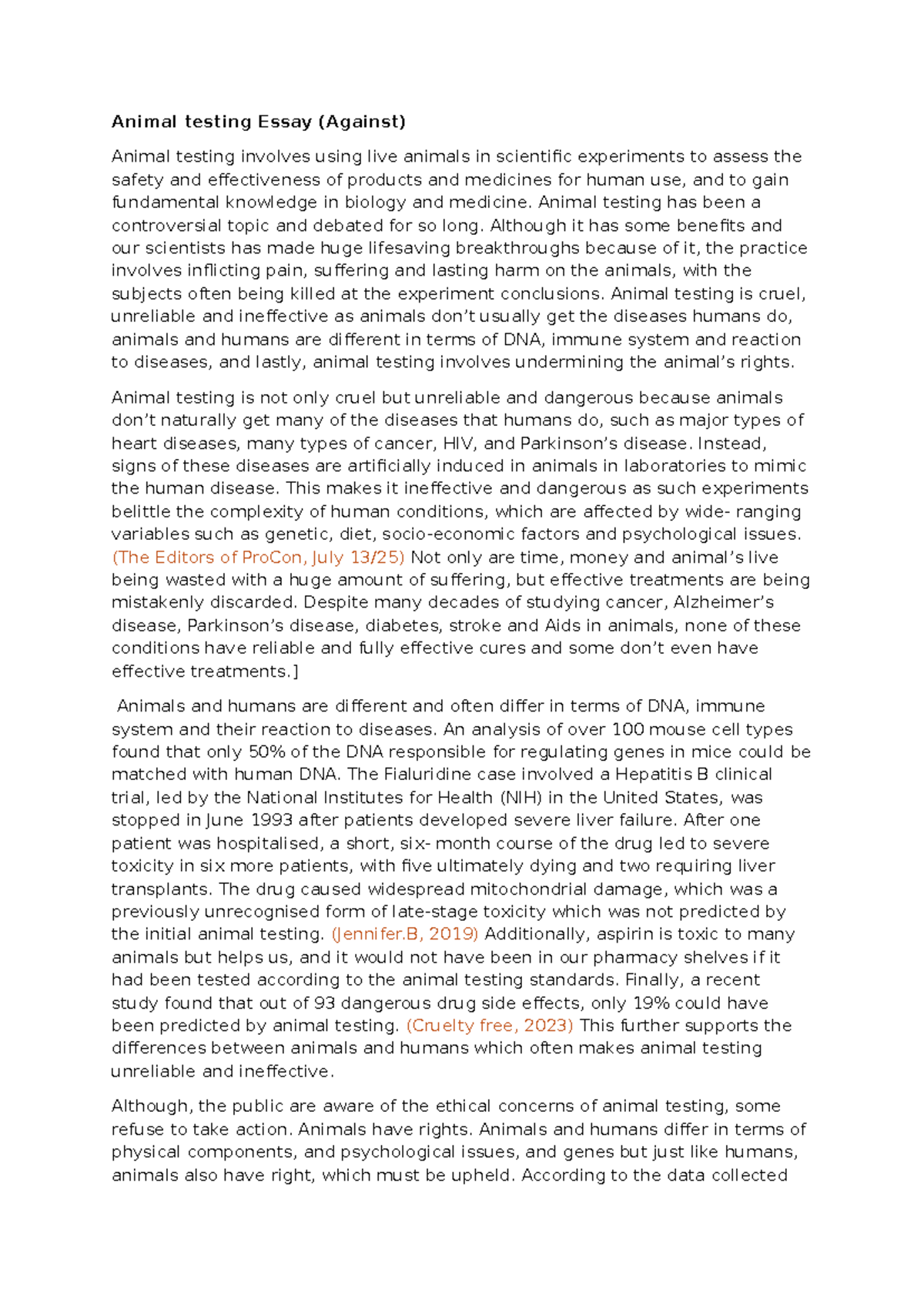 Animal Testing Essay (Against): Ethical Concerns and Ineffectiveness ...