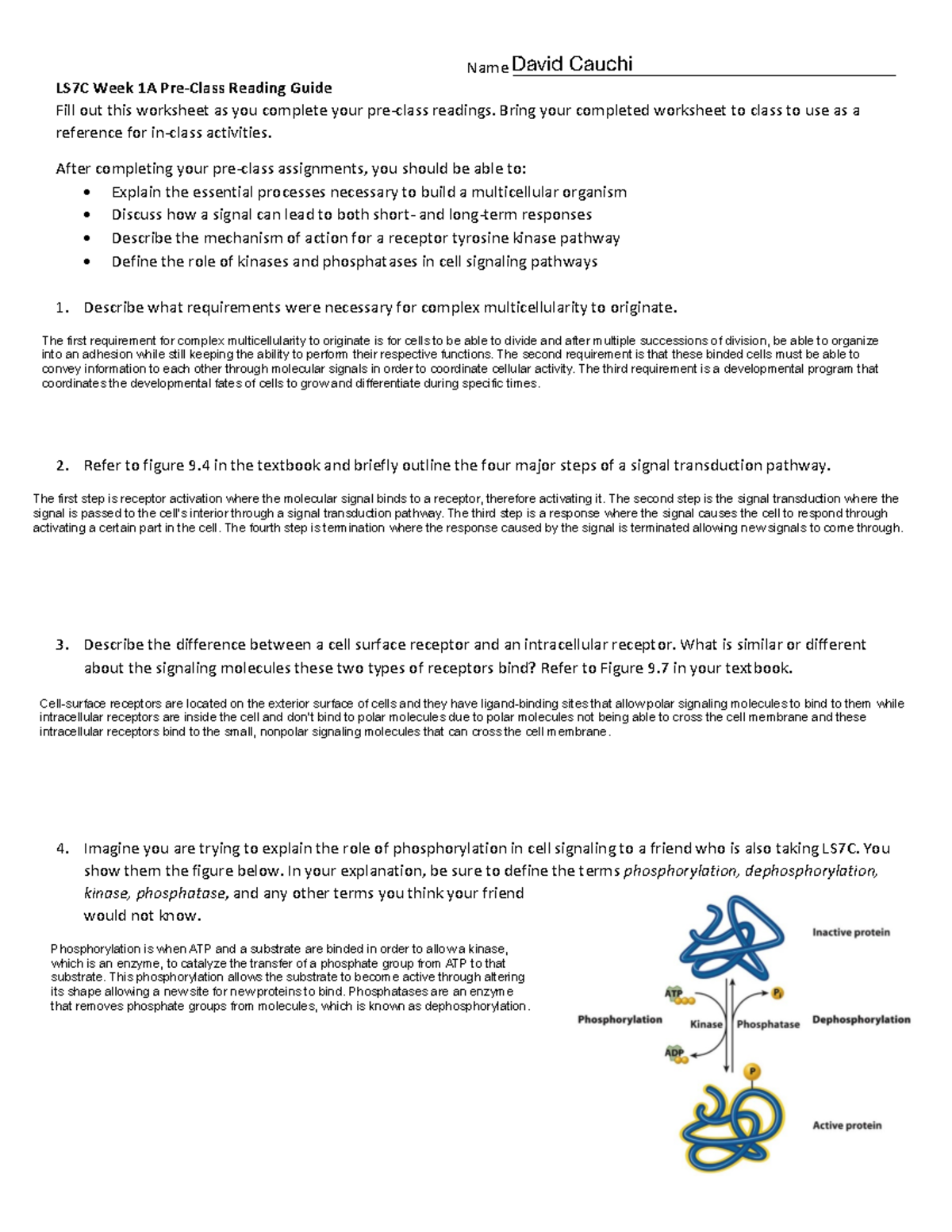 LS7C Week 1A Pre-Class Reading Guide: Cell Signaling Basics - Studocu