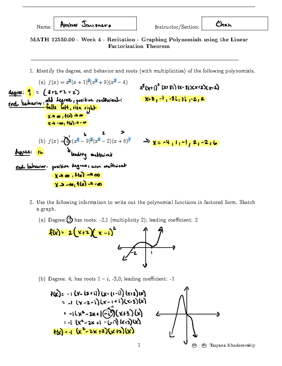 MATH 12550 Week 9 Recitation Practice and Trig Identities Solutions ...