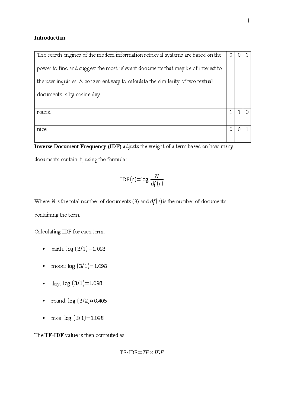 COSC 101: Document Similarity & Cosine Similarity Analysis - Studocu