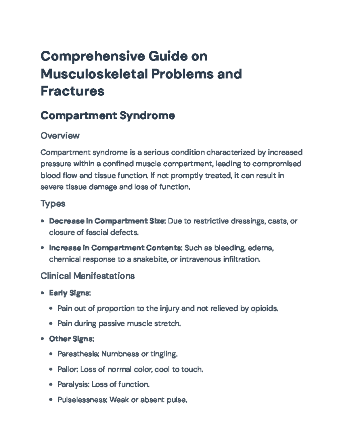 Comprehensive Guide on Musculoskeletal Problems & Fractures ...